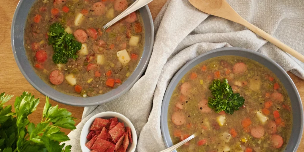 German gluten-free lentil soup